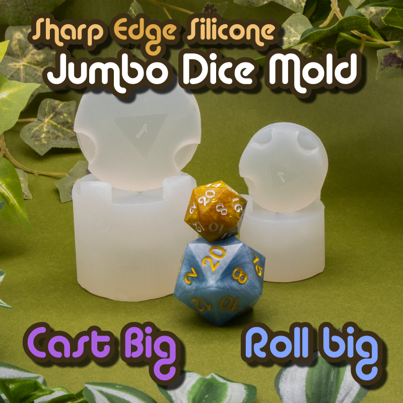 Jumbo D20 Dice Mold - Standard and Spindown